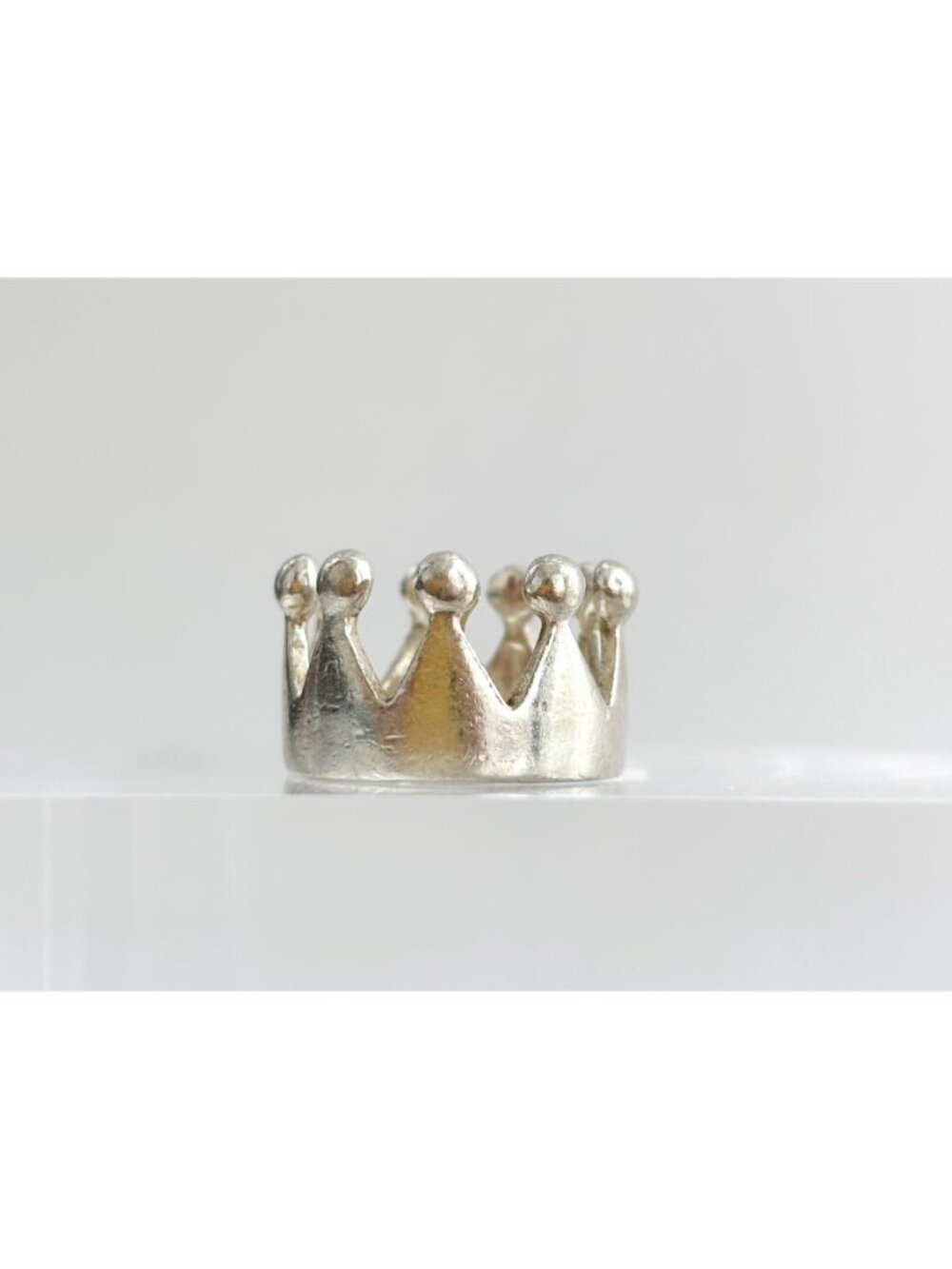 Crown Shaped Polished Bright Minimalist Sterling Silver 925 Vintage Ring - sz 6 - Picture 5 of 14